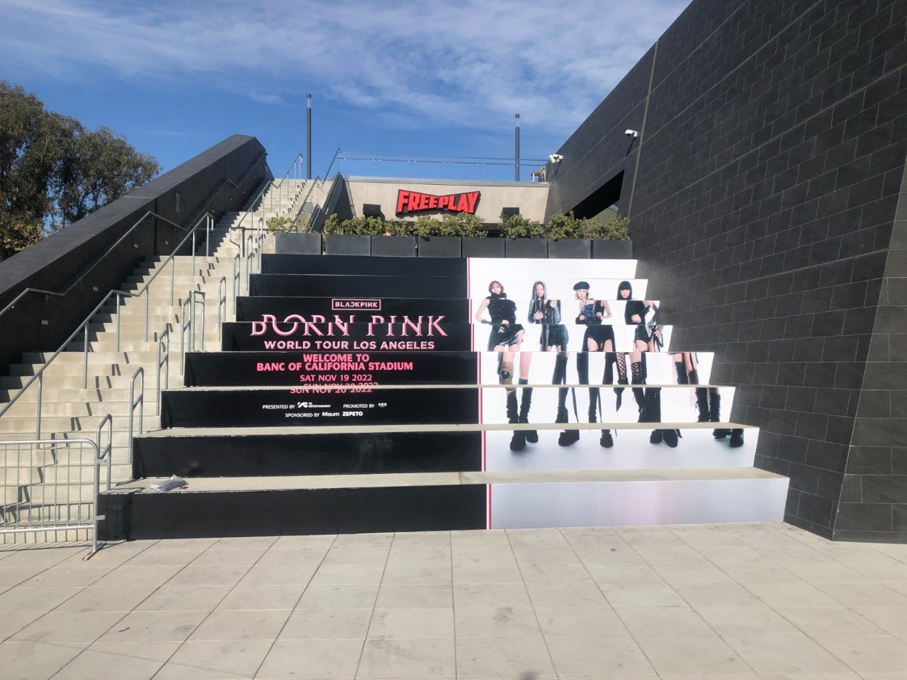 Promotional Signage for Blackpink at the Banc of California Stadium